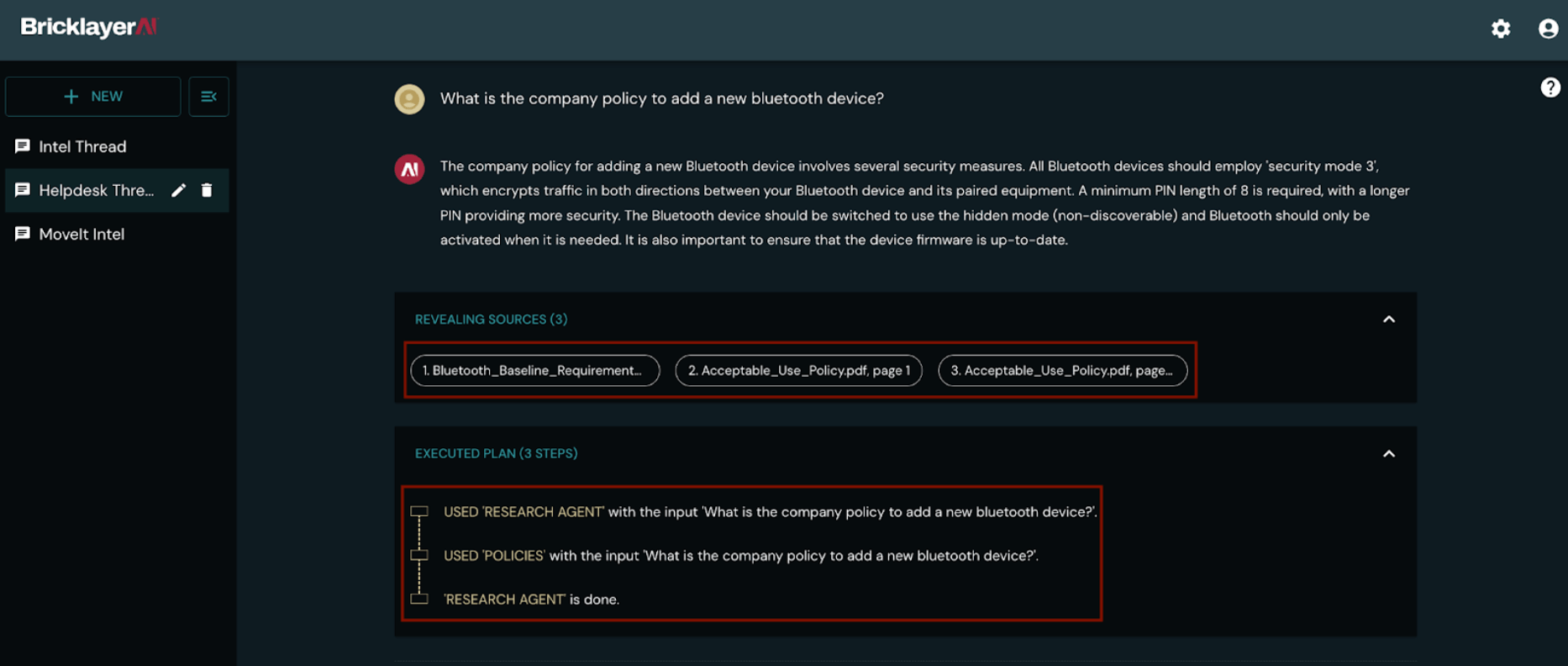 Plan and Sources highlighted for trust and transparency